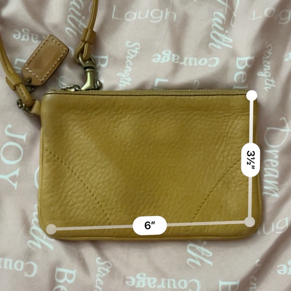 Vintage Tan Leather Coach Wristlet - Picture 4 of 4